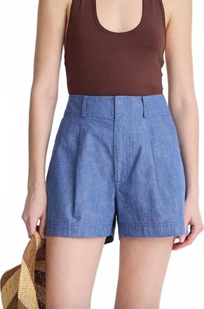 Apiece Apart Short Bari High Waist Shorts In Chambray