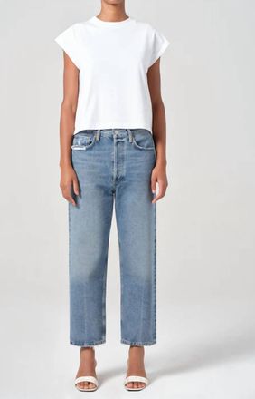 A Gold E 90s Cropped Mid Rise Loose Straight Leg Jean In Hooked