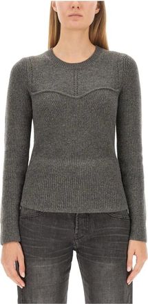 Isabel Marant Truien & Vesten, Dames, Grijs, M, Round-neck Truien