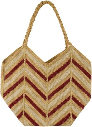 Vanessa Bruno Tassen, Dames, Veelkleurig, ONE Size, Jute, Burgundy Jute Schoudertas