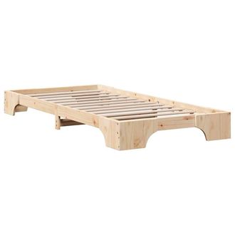 Berkfield Home Bed Frame Natural Solid pine wood 90 x 190 cm Ergonomic in Beige