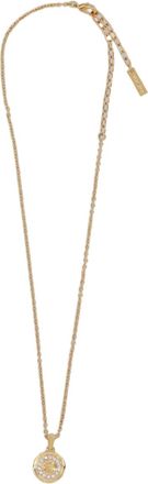 Versace Gold Delicate Oval Pendant Brass Necklace