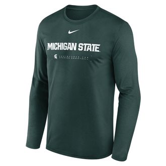 Nike Michigan State Courtside Basketball Shootaround Legend Nike Mens Dri-FIT College Long-Sleeve T-Shirt in Green | 02TJ3EYMST-NK9