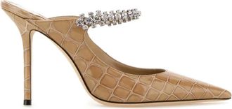 Jimmy Choo London Bing 100 Pump - Dames - Muiltjes - Beige - 38 1/2 EU - Schoenen