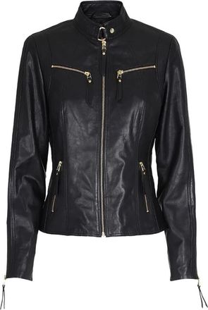 BTF-CPH Biker Jacket 10245 - Dames - Leren en Su&egrave;de Jassen - Zwart - 3XL - Leer - Jassen