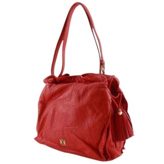 Loewe Pre-owned Flamenco Schoudertas - Dames - Pre-owned - Rood - Maat: ONE Size Lame