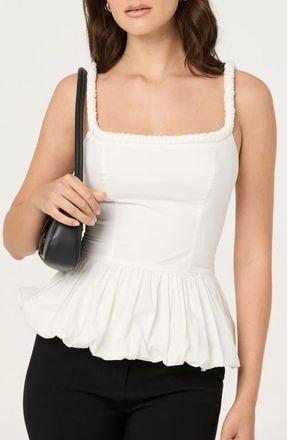 ASTR the Label Bubble Peplum Cotton Camisole in Off White at Nordstrom, Size X-Large