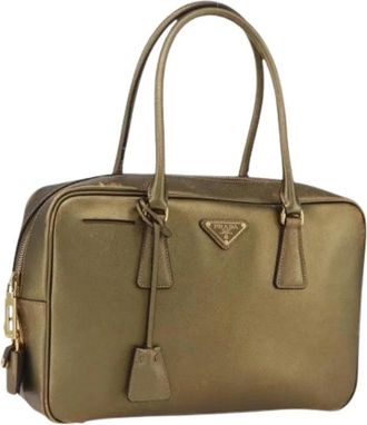 Prada Pre-owned Vintage Saffiano Handtas - Dames - Vintage Handtas - Geel - ONE Size - Leer - Vintage