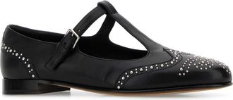 Churchs Womens Studded Nappa Leather Flat Black