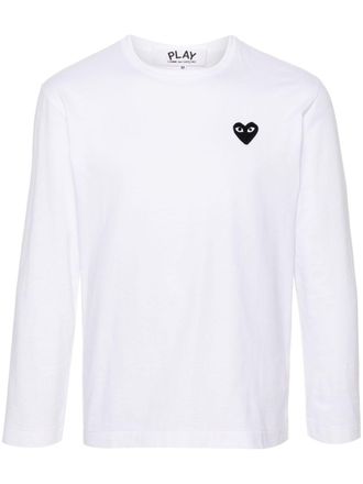 Comme Des Gar&ccedil;ons T-shirt in cotone con cuore nero Comme Des Garcons