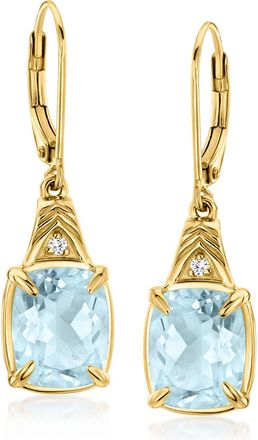 Ross-Simons Sky Blue Topaz Drop Earrings With Lab-Grown Diamonds in 18kt Gold Over Sterling