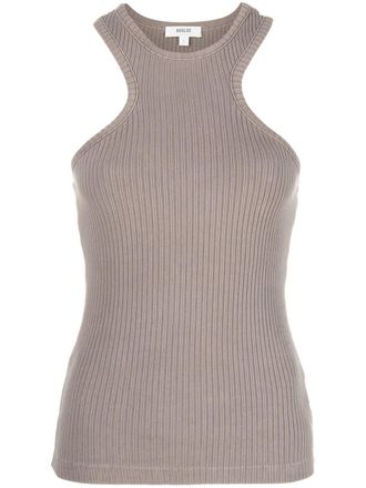 A Gold E cutaway ribbed-knit top - Neutrals