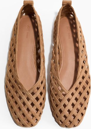 H&M Lederballerinas in Flechtoptik - Yellow