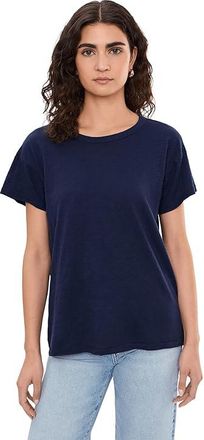Mod-o-doc Short Sleeve Crew Neck Favorite T-Shirts Womens Clothing Vibrant Navy : LG (US 12-14), Cotton