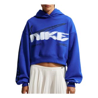 Nike (WMNS) Nike Studio Fleece Medium Weight Cropped Oversized Hoodie Old Royal Sail IV4952-417