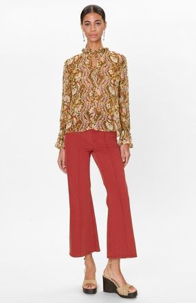 Rebecca Taylor Isha Printed Blouse in Pesto Combo at Nordstrom, Size X-Small