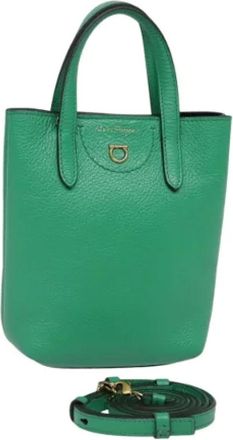 Ferragamo Pre-owned Tote Bags, female, Green, Size: ONE SIZE Pre-owned Hand Bag