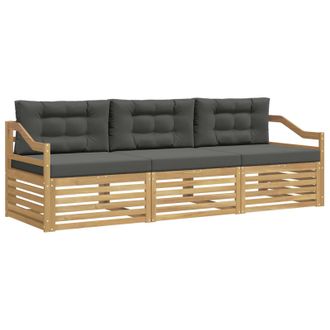 vidaXL Conjunto De Sof&aacute;s De Exterior 3 Pcs Blanco Y Antracita Vidaxl