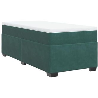 vidaXL Vidaxl - Cama Box Spring Con Colch&oacute;n Terciopelo Verde Oscuro 100x200 Cm