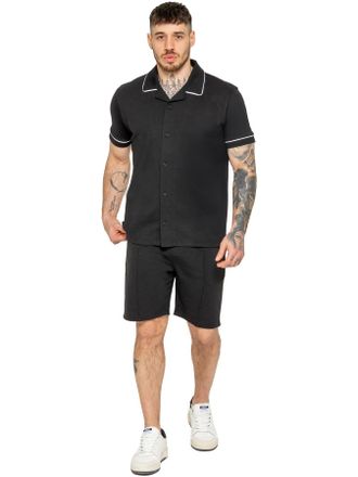 Enzo Jeans | Heren Biesjes Shirt & Korte Broek Tracksuit Set