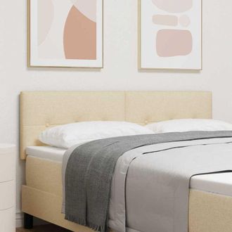 vidaXL Testiera con testiera Crema 160 cm Tessuto vidaXL