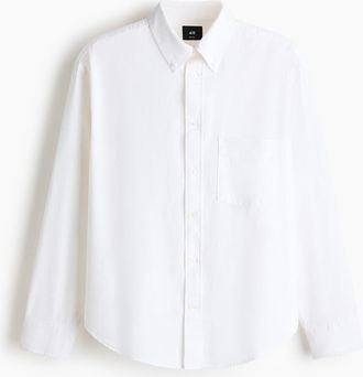 H&M Relaxed Fit Oxford Shirt in White at Nordstrom, Size Xx-Large