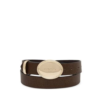 Twinset Belts, unisex, Brown, Size: S Oval Buckle Belt