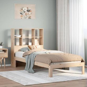 vidaXL Cama Con Estanter&iacute;a Sin Colch&oacute;n Madera Maciza De Pino 90x200 Cm Vidaxl