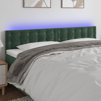 vidaXL Cabecero Con Led De Terciopelo Gris Oscuro 160x5x78/88 Cm Vidaxl