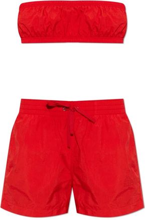 Maison Margiela Tweedelig badpak - Dames - Bikinis - Rood - XS - Tweed - Badmode