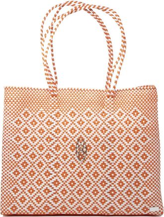 Lola's Bag Womens Travel Handmade Aztec Tote Bag With Clutch In Orange
