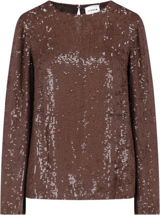 P.A.R.O.S.H. Sequined Viscose Top with Round Neckline