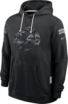 Nike Los Angeles Rams Salute to Service Sideline Nike Mens Dri-FIT NFL Pullover Hoodie in Black | 03AZ00AA5B-CYB