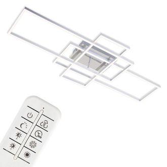 Briloner Chrome Aluminium 2x17W 1x13W CCT LED Wall & Ceiling Light in Silver