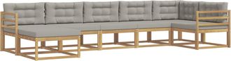 vidaXL Conjunto De Sof&aacute;s De Exterior 7 Uds. Blanco Y Gris Claro Vidaxl