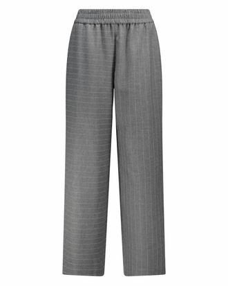 Alice & Olivia Womens Benny Baggy Pull Up Pant In Charcoal/white