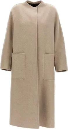 Max Mara Jassen, Dames, Beige, XS, Kasjmier, Gioiosa Double Cashmere Coat