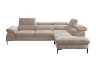 VENTE-UNIQUE.COM Sof&aacute; rinconera terciopelo beige
