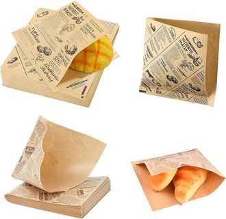OEM 100 Hojas De Papel Para Pan, 15 X 15 Cm, Papel Para Queso, 2 Dise&ntilde;os, Papel Para Hornear, Patatas Fritas O S&aacute;ndwiches