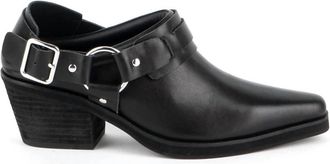 Intentionally blank Womens Friday Pointed Toe Mules In Black