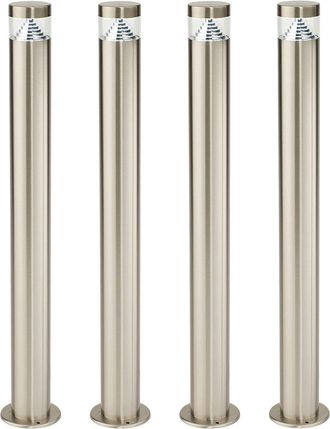 Loops 4 PACK Stepped Outdoor Bollard Light - 3.3W LED - 800mm Height - Stainless Steel