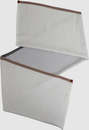 Reiss Grey Logo-embroidered Wool-herringbone Scarf