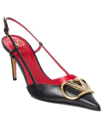 Valentino Vlogo Signature 80 Leather Slingback Pump