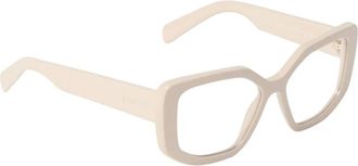 Prada Accessoires, Dames, Beige, ONE Size, Elegante Ivoor Optische Brilmonturen