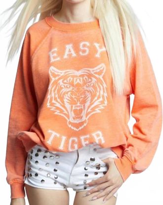 Recycled Karma Easy Tiger Sweatshirt In Tangerine