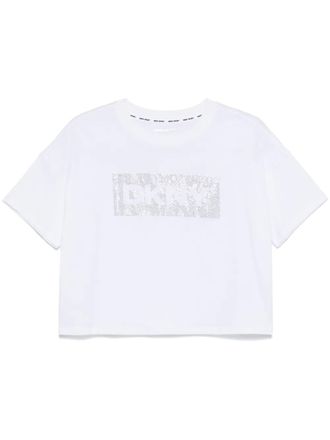 DKNY cropped T-shirt - women - Cotton - L - White