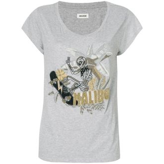 Zadig&Voltaire Tops, Dames, Grijs, S, Denim, Meryl Canetille T-Shirt
