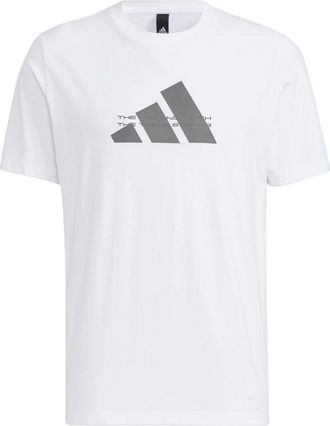 adidas Alphabet Large Logo Printing Round Neck Short Sleeve White HE9939