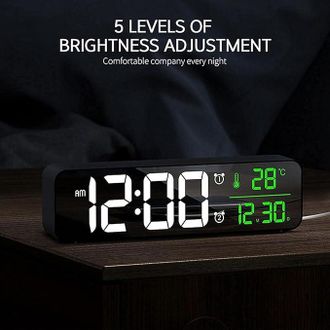 OEM Reloj Despertador Digital Led Grande Para Dormitorio Con Luz, Temporizador De Escritorio, Indicador De Temperatura Y Alarma Musical Reloj Despertador 