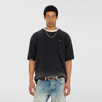 Diesel Cotton T-shirt with degrad&eacute; effect - T-Shirts - Man - Black